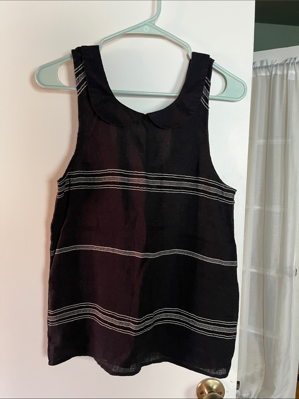 Ace & Jig woven Peter Pan collar sleeveless top sz S
